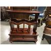 Image 2 : GROUP OF 4 ASSTD TABLES (MAGAZINE STAND WITH DRAWER 22" X 11.5" X 24.5/ CURIO STAND 31.5" X 9.25"