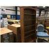 Image 1 : ALL WOODEN OAK FINISH BOOK CASE WITH 5 ADJUSTABLE SHELVES (36" X 72" X 10.25")