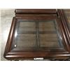 Image 2 : 2  X METAL/WICKER/WOOD & GLASS END TABLES (24" X 27.5" X 24.5")