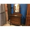 Image 1 : ANTIQUE 3-DRAWER DRESSER WITH MIRROR - GOOD CONDITION