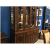 Image 1 : CHINA CABINET & HUTCH 4-DOOR & 3 DRAWERS, BEVELED GLASS, LIGHTED & MATCHING BUFFET