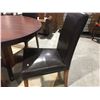 Image 2 : ROUND DINING TABLE WITH PEDESTAL BASE (48") & 4 UPHOLSTERED CHAIRS (MILD SCRATCH NOTED ON TABLE