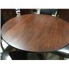 Image 3 : ROUND DINING TABLE WITH PEDESTAL BASE (48") & 4 UPHOLSTERED CHAIRS (MILD SCRATCH NOTED ON TABLE