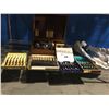 Image 1 : SHELF LOT OF WOODEN BOX WITH ASSTD SILVERWARE/ 4 BOXES ASSTD CUTLERY & ASSTD SILVERWARE &