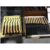 Image 2 : SHELF LOT OF WOODEN BOX WITH ASSTD SILVERWARE/ 4 BOXES ASSTD CUTLERY & ASSTD SILVERWARE &