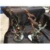 Image 2 : 2 DECORATIVE METAL SCULPTED PIECES - GREY WHALES & DOLPHINS APPROX 13" TALL