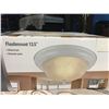 Image 1 : UBERHAUS FLUSHMOUNT 13.5" WHITE FINISH ALABASTER GLASS CEILING LIGHT X 2 - C