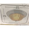 Image 2 : UBERHAUS FLUSHMOUNT 13.5" WHITE FINISH ALABASTER GLASS CEILING LIGHT X 2 - C