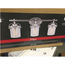 ELIZE 3-LIGHT VANITY LIGHT CHROME, CLEAR GLASS - BULBS NOT INCLUDED - A