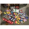 Image 1 : SHELF LOT OF MISC ITEMS INCL: CHIMNEY BRUSHES/CONCRETE FLOOR COATING/MEGALOC/PC-11/SHOWER VALVE