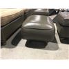 Image 4 : COMFY EASY CHAIR - LEATHER AND FABRIC-NEUTRAL TONE WITH GOLD FLECKS WITH OTTOMAN - E
