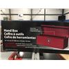 Image 1 : INTERNATIONAL 16" X 6" X 6.5" METAL TOOL BOX WITH LIFT-OUT TRAY - C