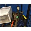 Image 5 : SHELF LOT OF ASSTD HAND TOOLS - HAMMERS/SAW/LEVEL & MISC STEEL BRUSHES
