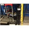 Image 1 : SHELF LOT OF ASSTD CLAMPS/SAW HORSES & FOLDING DOLLY