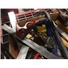 Image 7 : SHELF LOT OF ASSTD TOOLS & 2 STORAGE CONTAINERS OF MISC HARDWARE