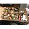Image 2 : SHELF LOT OF MISC SEWING ACCESSORIES INCL: THREAD/ZIPPERS/BUTTONS/STENCILS/NEEDLE POINT