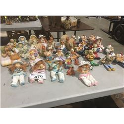 GROUP OF ASSTED FIGURINES CHICKENS & DOLLS