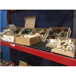 SHELF LOT OF ASSTD CRAFT ITEMS INCL: LOTS OF MINIATURES BEADS/BIRDS ETC