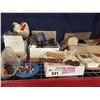 Image 1 : SHELF LOT OF MINIATURE ANIMALS/WOODEN NATIVITY SCENE/WOODEN RECIPE BOX ETC