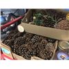 Image 14 : SHELF LOT OF MISC CRAFT SUPPLIES - PINE CONES/SNOW/MINIATURES/DRIED FLOWERS & MOSS