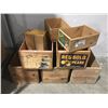 Image 2 : GROUP OF ANTIQUE WOODEN CRATES - 8 PCE