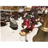 Image 8 : SHELF LOT OF RETRO ITEMS - BRASS BELLS/CAR FIGURINES/OLD PHONES, SWANS, BANKS ETC