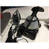 Image 2 : SMALL SHELF LOT OF MISC ITEMS - BLACK & DECKER IRON/PORTABLE IRONING BOARD/CONAIR INFINITIPRO HAIR