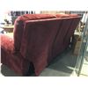 Image 2 : RED UPHOLSTERED 3-PERSON DOUBLE RECLINING COUCH (REQUIRES CLEANING)