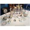 Image 1 : SHELF LOT OF ASSTD GLASSWARE - CANDLE HOLDERS/RING HOLDER/CRYSTAL FIGURINES/ SINGLE ROSE BUD VASE