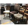 Image 1 : 3 VICTORIAN STYLE CHAIRS (2 WITH UPHOLSTERED SEATS & 1 WITH UPHOLSTERED SEAT & BACK)