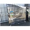 Image 2 : GREATBEAR 14' BI-PARTING WROUGHT IRON GATE WITH "DEER" IN MIDDLE OF GATE FRAME - C