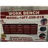 Image 1 : STEELMAN 10' WORK BENCH WITH 25' DRAWERS (RED) WITH LOCKS & ANTI-SLIP LINERS - USING NEW 3-RAIL