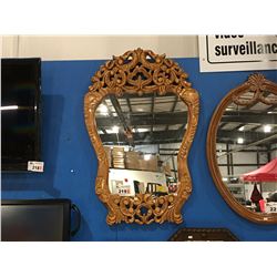 WOODEN WALL MIRROR (APPROX 40" X 25")