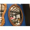 Image 1 : WOODEN FRAMED OVAL WALL MIRROR (APPROX 34" X 24")