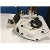 Image 2 : GROUP OF 5 BLACK & WHITE CAT FIGURINES