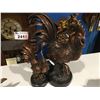 Image 1 : GROUP OF 2 BRONZED ROOSTER FIGURINES-14"