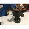 Image 1 : LARGE BRONZED MOOSE HEAD FIGURINE-11.5"