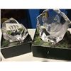 Image 1 : MATS JONASSON CRYSTAL #3809 "WOLF" + "M" INITIAL PIECE