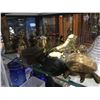 Image 2 : SHELF LOT OF ASSTD GLASS WARE, BRASS BELLS AND OTHER FIGURINES