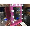 Image 1 : FONTAINEBLEAU 10 LED LIGHT VANITY MAKEUP MIRROR WITH BLUETOOTH SPEAKERS & USB PLUG (PINK)  19.75" X