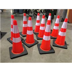 10 X SAFETY HIGHWAY CONES 28" HIGH - M