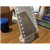 Image 1 : FONTAINEBLEAU LED LIGHTED DESKTOP VANITY MIRROR. ULTRA BRIGHT 16 PC LED'S, ADJUSTS 180 DEGREES,