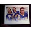 Image 1 : SLAPSHOT'S HANSON BROTHERS TRIPLE SIGNED ART PRINT -JSA COA