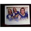 Image 1 : SLAPSHOT'S HANSON BROTHERS TRIPLE SIGNED ART PRINT -JSA COA