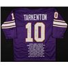 Image 1 : FRAN TARKENTON SIGNED VIKINGS STATS JERSEY (JSA COA)