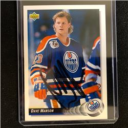 DAVE MANSON SIGNED 1992-93 UPPER DECK HOCKEY CARD