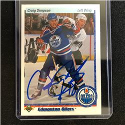 CRAIG SIMPSON SIGNED 1990-91 UPPER DECK HOCKEY CARD