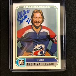 ED MIO SIGNED ITG BETWEEN THE PIPES HOCKEY CARD