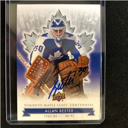 ALLAN BESTER SIGNED UPPER DECK LEAFS CENTENNIAL CARD