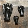 Image 3 : Hand-carved Set, Rare Nuummite Stone Angels, Reiki Figurines